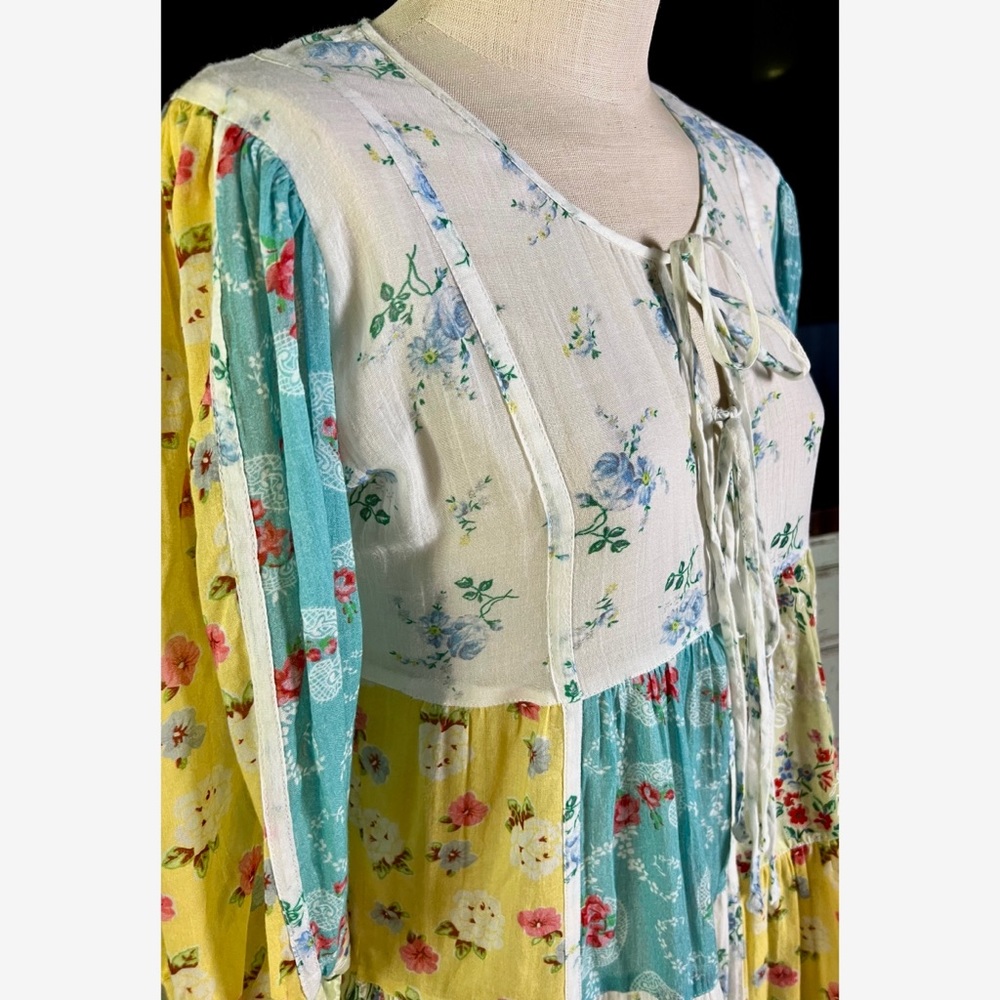 Loveshackfancy Bex Patchwork Midi Dress Xs - image 8